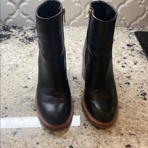 Marc Fisher Black Leather Ankle Booties